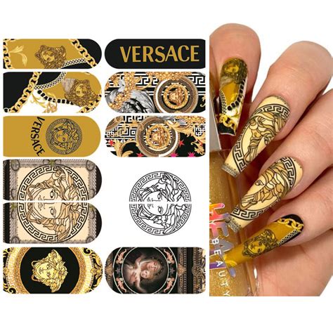 6 Sheets Versace Nail Decals .